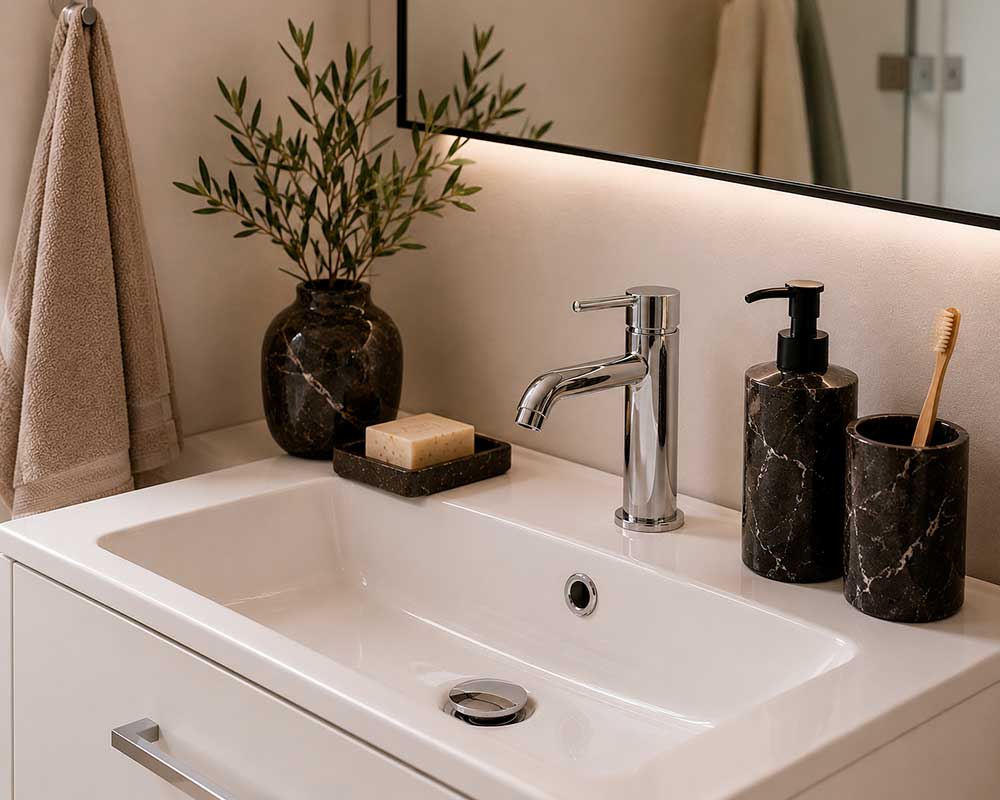 Renovar un baño cambiando los accesorios del lavabo