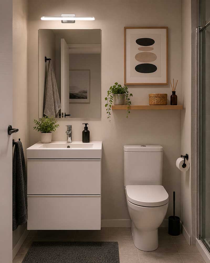 Cambia el aspecto de tu baño cambiando la iluminación