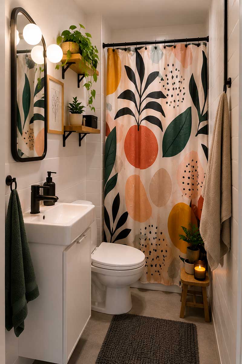 Cambio de cortina de ducha para modernizar un baño antiguo sin hacer obras