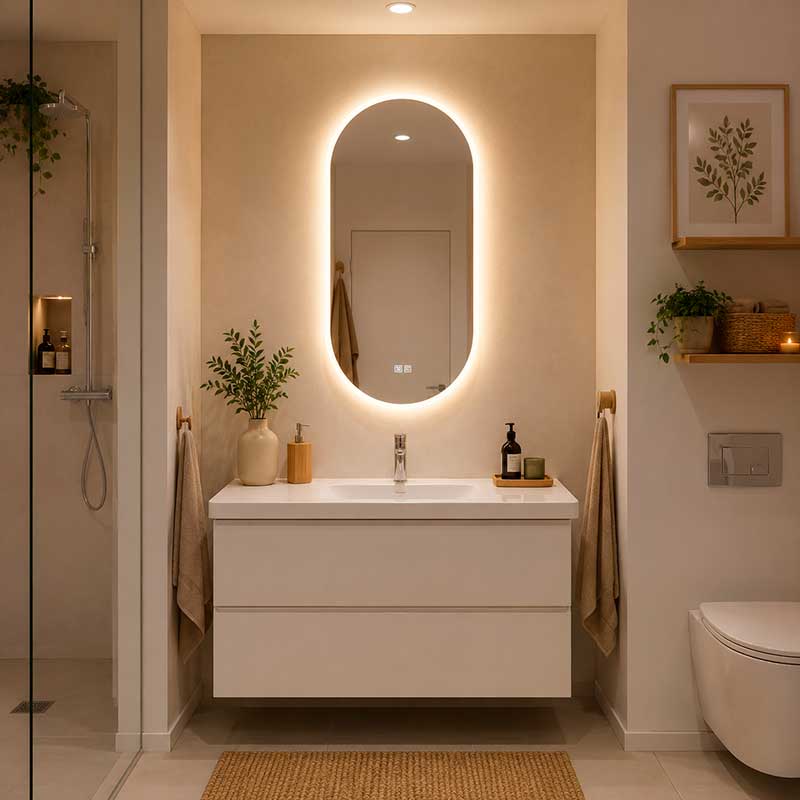 Lavado de cara sin obras a un baño cambiando el espejo