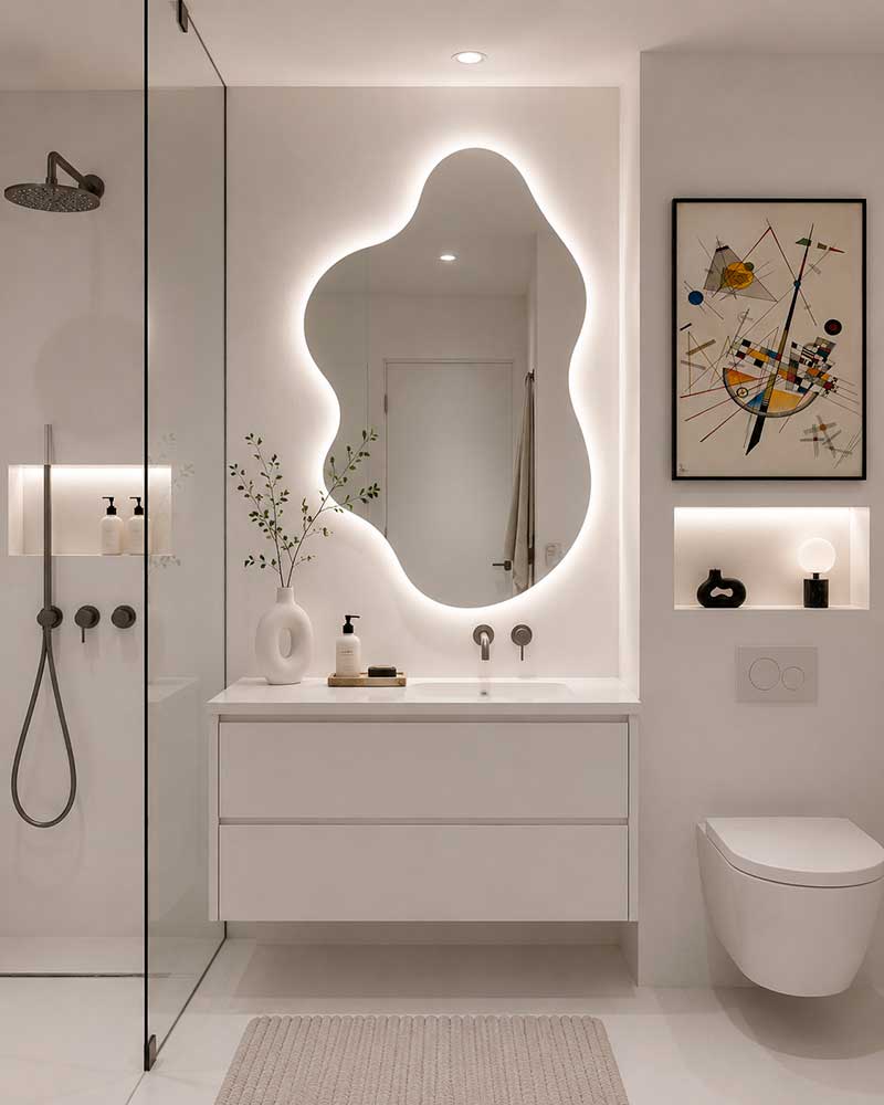 Dar un nuevo look a tu baño de alquiler cambiando el espejo
