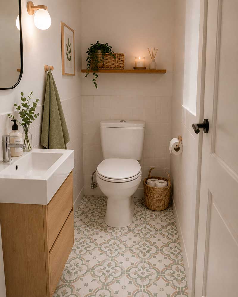 Estrena baño sin obras con suelo adhesivo vinílico
